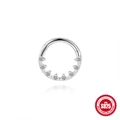 S925 sterling silver hinged segment ring with five circular moissanite triangle settings - Five-Pointed Triangle Prong Style