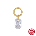 Ohrring-Anhänger aus S925 Sterlingsilber mit rechteckigem Zirkon in Gold-Finish - Rechteckiger Zirkonia Anhänger (XNC0121LXH-5)