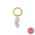 S925 Sterlingsilber Ohrring-Anhänger mit Marquise-Kristall in Gold-Finish - Marquise Zirkonia Anhänger (XNC0121LXH-5)