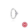Boucles d'oreilles créoles en argent S925 avec zircon transparent en forme de cœur - Style Rond avec Zircon Unique