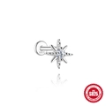 S925 sterling silver starburst earring with marquise moissanite and screw back design - Beaded Star Style