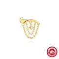 Pendiente de plata S925 bañada en oro con diseño de estrella y borlas largas - Estrella Octogonal (60265131179C) / Dorado Estrella Octogonal Borla