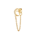 Orecchino a luna in argento S925 placcato oro con catenella e zirconi incastonati - Nappina Luna / Oro