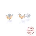 Détail du poinçon S925 en argent et des pierres orange de taille marquise - Blanc-Champagne Profond