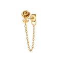 Elegante orecchino a perno rosa dorato con nappa a catena e anima in argento S925 - Rose / Oro