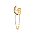 Orecchino a nappa in argento S925 con zirconi colorati e finitura dorata - Nappa Arcobaleno / Oro