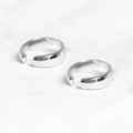 Minimalistische S925 sterling zilveren open ringenset met gepolijste gladde afwerking - Witgoud