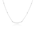Detalle de la cadena de plata de ley S925 con perlas barrocas y cuentas pulidas - Cadena fina plateada-Colgante de perla de agua dulce horizontal