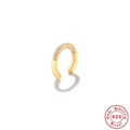 Klassische Earcuff-Ohrklemme aus 925 Sterling Silber mit zweireihiger Zirkonia-Verzierung - Gold