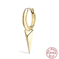 Aros minimalistas de plata de ley S925 con colgante de punta de triángulo chapado oro - Estilo Geométrico Pirámide (#2 Dorado - Pieza Única)