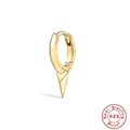 Pendientes de aro huggie en plata de ley 925 bañada en oro con pinchos triangulares - Dije de Espiga Cónica (#1 Dorado - Pieza Única)