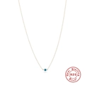 Minimalistische S925 zilveren boze oog hanger ketting met gouden ketting voor dames - 925 zilver / Goud