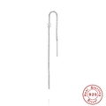 Eleganti orecchini a monachella in argento 925 con scintillanti pietre di zircone - Stile Catena Veneziana con Singolo Zircone / Stile Platino
