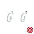 Pendientes de aro en forma de U de plata S925 con circonitas micro-pave geométricas - Estilo Pavé en U (#4 Color Oro Blanco)