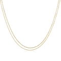 Zweilagige S925 Sterlingsilber Halskette mit Büroklammer und Panzerkette in Goldoptik - 925er Silber / Gold