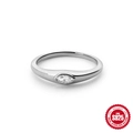 Minimalist S925 sterling silver ring with marquise cut sparkling diamond for women - Size 7 / Clear Marquise Style (#9) / White Gold