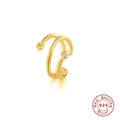 Golden S925 sterling silver multi-layer ear cuff with star and zircon inlay - Gold