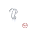 S925 sterling silver multi-layer ear cuff featuring a polished star and cubic zirconia - Silver