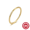 Minimalist S925 sterling silver thin ring with single zircon and golden finish - US 6 / Gold #6 (Mini Single Diamond)