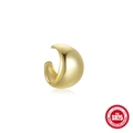 Polsino auricolare largo in argento sterling S925 dorato a forma di C con curva lucida - Oro