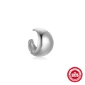 Polsino auricolare classico in argento sterling S925 con finitura lucida a specchio chic - Oro bianco