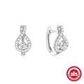 Elegant S925 sterling silver infinity drop earrings with sparkling pavé cubic zirconia - Waterdrop Cross Starburst Style / White Gold