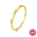 Golden S925 sterling silver moon ring with zircon stone and S925 hallmark - Gold #5