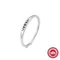 Minimalist S925 sterling silver ring with textured moon phase engraving detail - Moon Phase Style (Oxidized Silver)