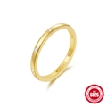 Eleganter S925 Sterlingsilber vergoldeter Ring mit eingelegten Zirkonia-Steinen - Größe 7 / Äquidistanter Pave Dünner Ring (#9 Gold)