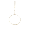 Elegante bracciale anello in argento S925 dorato con quattro zirconi tondi scintillanti - Stile Catena Base Estiva Oro con Strass