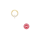 S925 sterling silver gold hoop earring with marquise opal and pavé cubic zirconia - Marquise Row Style / Gold
