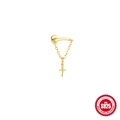 Elegante goudkleurige S925 sterling zilveren dolk oorsteker met hangende ketting - Dolk Zwaard Vorm Stijl (Goud Stijl #11)