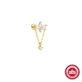 S925 sterling zilveren gouden franje oorknopje met marquise kristallen bloemblaadjes - Bloemblad Marquise Hanger Stijl (Goud Stijl #12)