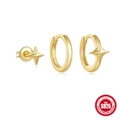 Gold S925 sterling silver set featuring north star stud earrings and matching hoop drops - Gold #6
