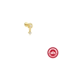 S925 sterling zilveren gouden bloem oorknop met zirkoon franje en schroefdraad - Bloem Zirkonia Hanger Stijl (Goud Stijl #14)