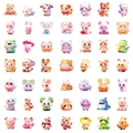 Set di 100 simpatici adesivi animali 3D per decorare valigie e laptop fai da te - Stile Animale Versione Q (T01041286)