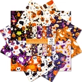 12 hojas de papel decorativo Halloween 6x6 pulgadas con diseños de calabaza y fantasma - Papel Material Halloween Estilo Dos