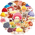 Variété de stickers champignons colorés avec des designs mignons et artistiques - Style de Champignon Botanique Réaliste (T01040627)
