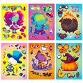 Set de 6 hojas de pegatinas de Halloween DIY para crear caras de zombis, esqueletos y calabazas - Pegatina Halloween Cambia de Cara