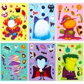 6 Blatt Halloween DIY Sticker-Set mit Geistern, Kürbissen und Monster-Motiven - Halloween Cartoon Aufkleber Set(T01041992)