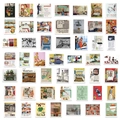 Set van 49 vintage keukenposter stickers met retro Amerikaanse reclame illustraties - Nostalgische Keuken En Levensscènes Stijl