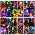24-piece Halloween postcard set with pumpkin lanterns, witches, and spooky aesthetic wall decor - Halloween Illustration (T01042072)