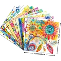 Colorful 15x15cm watercolor floral scrapbooking paper pack with sunflower patterns - Watercolor Floral Style(T01042090)