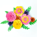 Kit fiori di carta 3D fatti a mano per feste con rose colorate e foglie decorative - Set Halloween Multicolore (BP-ZSHWSJ-1-3)