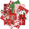 12 sheets of 6x6 inch Christmas scrapbook paper with snowman and reindeer patterns - Christmas Theme Non-Repeated Patterns (T01042148)