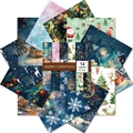 12 sheets of 6x6 inch Christmas scrapbook paper with vintage holiday patterns - Christmas Theme Style(T01042149)