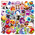 Halloween Sticker-Set mit Gespenstern, Skeletten und Kürbis-Grafiken für Dekoration - Sensenmann Kürbis Stil (T01041984)