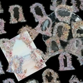 Vintage floral arch PET stickers with gold foil details for DIY journaling decoration - Mirror Manor Doorframe Series