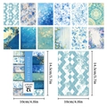 12er-Pack Retro-Scrapbook-Papier mit blauen Blumen 14,5x10cm für DIY-Bastelprojekte - Retro Blau Blumen Material Papier (T01042281)