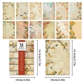 12 fogli di carta scrapbooking vintage con disegni floreali e botanici retro - Stile Stampato Classico (T01042279) / 14.7*11CM